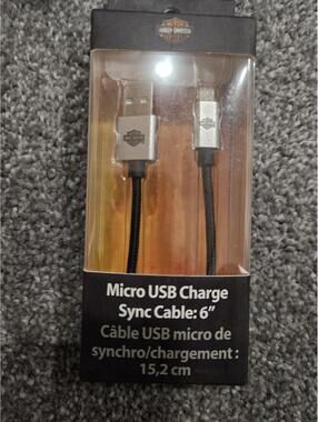 Harley-Davidson Micro USB Charge Sync Cable:6",Premium Metallic Finish